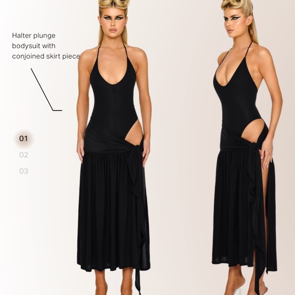 Coucoo Dresses & Skirts - Elegant Black Halter Maxi Dress